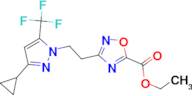ethyl 3-{2-[3-cyclopropyl-5-(trifluoromethyl)-1H-pyrazol-1-yl]ethyl}-1,2,4-oxadiazole-5-carboxylate