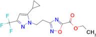 ethyl 3-{2-[5-cyclopropyl-3-(trifluoromethyl)-1H-pyrazol-1-yl]ethyl}-1,2,4-oxadiazole-5-carboxylate