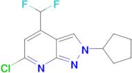 6-chloro-2-cyclopentyl-4-(difluoromethyl)-2H-pyrazolo[3,4-b]pyridine