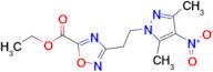 ethyl 3-[2-(3,5-dimethyl-4-nitro-1H-pyrazol-1-yl)ethyl]-1,2,4-oxadiazole-5-carboxylate