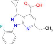 3-cyclopropyl-6-ethyl-1-(2-fluorophenyl)-1H-pyrazolo[3,4-b]pyridine-4-carboxylic acid