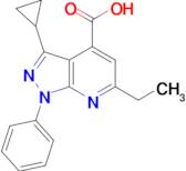 3-cyclopropyl-6-ethyl-1-phenyl-1H-pyrazolo[3,4-b]pyridine-4-carboxylic acid