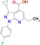 3-cyclopropyl-6-ethyl-1-(4-fluorophenyl)-1H-pyrazolo[3,4-b]pyridine-4-carboxylic acid