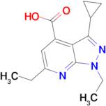 3-cyclopropyl-1,6-diethyl-1H-pyrazolo[3,4-b]pyridine-4-carboxylic acid