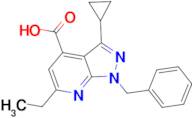 1-benzyl-3-cyclopropyl-6-ethyl-1H-pyrazolo[3,4-b]pyridine-4-carboxylic acid