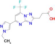 3-[5-(1-ethyl-1H-pyrazol-4-yl)-7-(trifluoromethyl)[1,2,4]triazolo[1,5-a]pyrimidin-2-yl]propanoic...