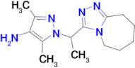 3,5-dimethyl-1-[1-(6,7,8,9-tetrahydro-5H-[1,2,4]triazolo[4,3-a]azepin-3-yl)ethyl]-1H-pyrazol-4-a...