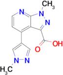 1-methyl-4-(1-methyl-1{H}-pyrazol-4-yl)-1{H}-pyrazolo[3,4-{b}]pyridine-3-carboxylic acid