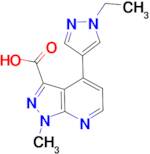 4-(1-ethyl-1{H}-pyrazol-4-yl)-1-methyl-1{H}-pyrazolo[3,4-{b}]pyridine-3-carboxylic acid