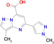 3-methyl-5-(1-methyl-1H-pyrazol-4-yl)pyrazolo[1,5-a]pyrimidine-7-carboxylic acid