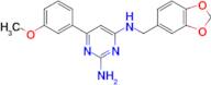 N4-(Benzo[d][1,3]dioxol-5-ylmethyl)-6-(3-methoxyphenyl)pyrimidine-2,4-diamine