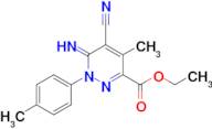 Ethyl 5-cyano-6-imino-4-methyl-1-(p-tolyl)-1,6-dihydropyridazine-3-carboxylate