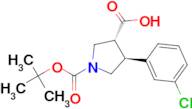 (3R,4S)-1-(tert-Butoxycarbonyl)-4-(3-chlorophenyl)pyrrolidine-3-carboxylic acid