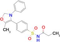 N-((4-(5-Methyl-3-phenyl-2,3-dihydrooxazol-4-yl)phenyl)sulfonyl)propionamide