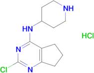 2-Chloro-N-(piperidin-4-yl)-6,7-dihydro-5H-cyclopenta[d]pyrimidin-4-amine hydrochloride