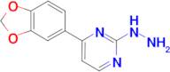 4-(1,3-benzodioxol-5-yl)-2-hydrazinopyrimidine