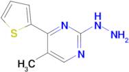 2-hydrazino-5-methyl-4-(2-thienyl)pyrimidine