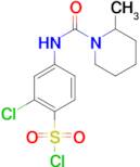 2-Chloro-4-(2-methylpiperidine-1-carboxamido)benzenesulfonyl chloride