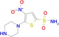 4-Nitro-5-piperazin-1-yl-thiophene-2-sulfonic acidamide