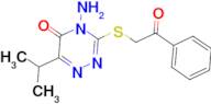 4-AMINO-6-ISOPROPYL-3-(2-OXO-2-PHENYL-ETHYLSULFANYL)-4H-[1,2,4]TRIAZIN-5-ONE