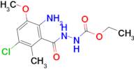 N'-(2-AMINO-5-CHLORO-3-METHOXY-6-METHYL-BENZOYL)-HYDRAZINECARBOXYLIC ACID ETHYL ESTER