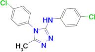 (4-Chloro-phenyl)-[4-(4-chloro-phenyl)-5-methyl-4H-[1,2,4]triazol-3-yl]-amine