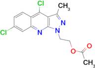 Acetic acid 2-(4,7-dichloro-3-methyl-pyrazolo[3,4-b]quinolin-1-yl)-ethyl ester