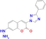 7-Hydrazino-3-(3-phenyl-[1,2,4]triazol-1-yl)-chromen-2-one