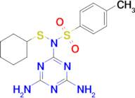 N-Cyclohexylsulfanyl-N-(4,6-diamino-[1,3,5]triazin-2-yl)-4-methyl-benzenesulfonamide