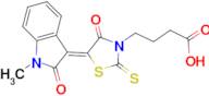 4-(5-(1-methyl-2-oxoindolin-3-ylidene)-4-oxo-2-thioxothiazolidin-3-yl)butanoic acid