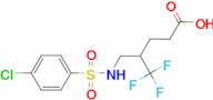 4-({[(4-Chlorophenyl)sulfonyl]amino}methyl)-5,5,5-trifluoropentanoic acid