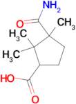 3-(Aminocarbonyl)-2,2,3-trimethylcyclopentanecarboxylic acid