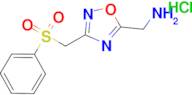 (3-((phenylsulfonyl)methyl)-1,2,4-oxadiazol-5-yl)methanamine hydrochloride