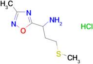 1-(3-methyl-1,2,4-oxadiazol-5-yl)-3-(methylthio)propan-1-amine hydrochloride