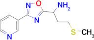 3-(methylthio)-1-(3-(pyridin-3-yl)-1,2,4-oxadiazol-5-yl)propan-1-amine