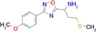 1-(3-(4-methoxyphenyl)-1,2,4-oxadiazol-5-yl)-3-(methylthio)propan-1-amine