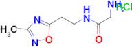 2-amino-N-(2-(3-methyl-1,2,4-oxadiazol-5-yl)ethyl)acetamide hydrochloride