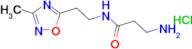 3-amino-N-(2-(3-methyl-1,2,4-oxadiazol-5-yl)ethyl)propanamide hydrochloride