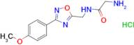 2-amino-N-((3-(4-methoxyphenyl)-1,2,4-oxadiazol-5-yl)methyl)acetamide hydrochloride