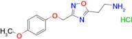 2-(3-((4-methoxyphenoxy)methyl)-1,2,4-oxadiazol-5-yl)ethan-1-amine hydrochloride