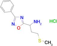 3-(methylthio)-1-(3-phenyl-1,2,4-oxadiazol-5-yl)propan-1-amine hydrochloride