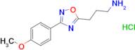 3-(3-(4-methoxyphenyl)-1,2,4-oxadiazol-5-yl)propan-1-amine hydrochloride