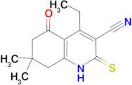 4-ethyl-2-mercapto-7,7-dimethyl-5-oxo-5,6,7,8-tetrahydroquinoline-3-carbonitrile