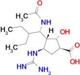 (1S,2S,3R,4R)-3-((S)-1-Acetamido-2-ethylbutyl)-4-guanidino-2-hydroxycyclopentanecarboxylic acid