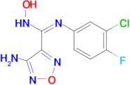 (E)-4-Amino-N'-(3-chloro-4-fluorophenyl)-N-hydroxy-1,2,5-oxadiazole-3-carboximidamide