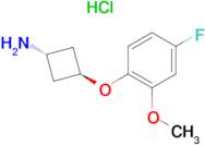 CYCLOBUTANAMINE, 3-(4-FLUORO-2-METHOXYPHENOXY)-, HCL (1:1), TRANS-