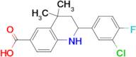 2-(3-CHLORO-4-FLUOROPHENYL)-4,4-DIMETHYL-1,2,3,4-TETRAHYDROQUINOLINE-6-CARBOXYLIC ACID