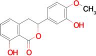 3,4-DIHYDRO-8-HYDROXY-3-(3-HYDROXY-4-METHOXYPHENYL) 1H-2-BENZOPYRAN-1-ONE