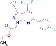 Ethyl 2-[3-cyclopropyl-4-(difluoromethyl)-6-(4-fluorophenyl)-1H-pyrazolo[3,4-b]pyridin-1-yl]acetate