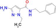 3-amino-1-ethyl-N-(2-phenylethyl)-1H-pyrazole-5-carboxamide